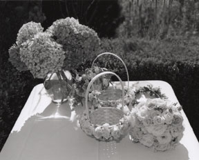 bouquets on table