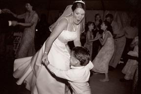 bride dancing with boy